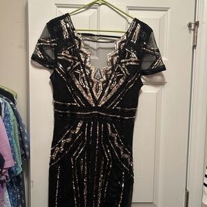 Black Sequined Dress